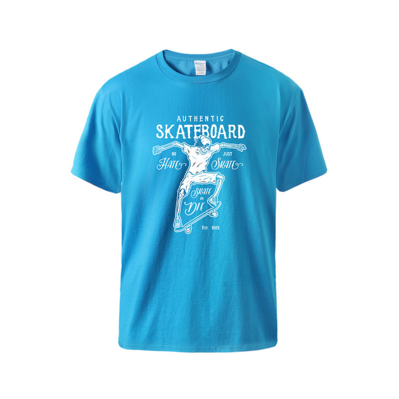 T-shirt Tête de Mort Skate Or Die Couleur Bleu Ciel