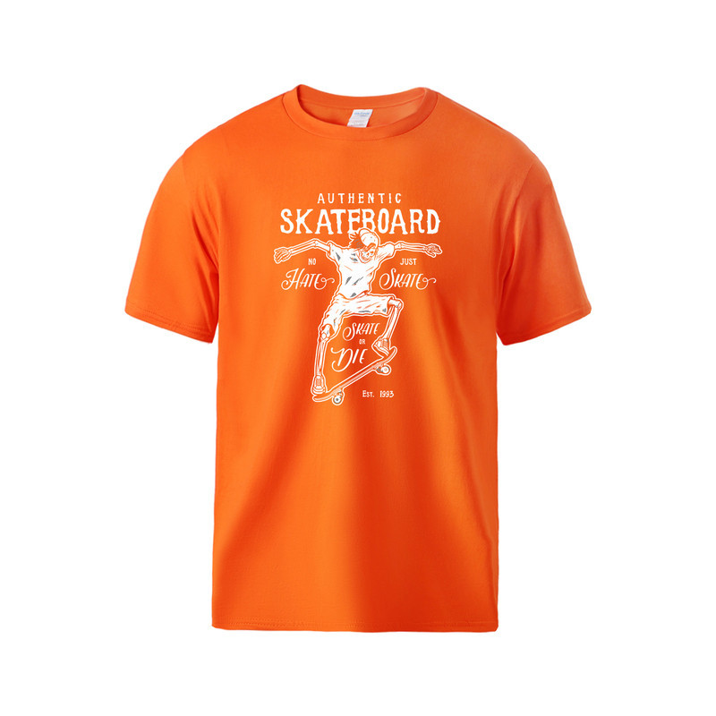 T-shirt Tête de Mort Skate Or Die Couleur Orange