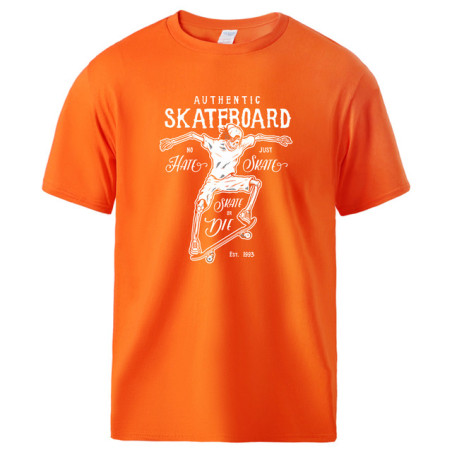 T-shirt Tête de Mort Skate Or Die Couleur Orange