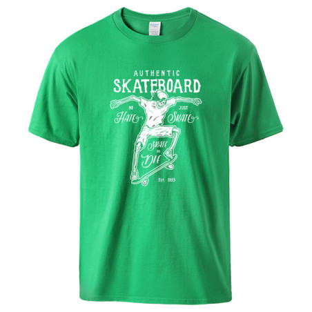 T-shirt Tête de Mort Skate Or Die Couleur Vert