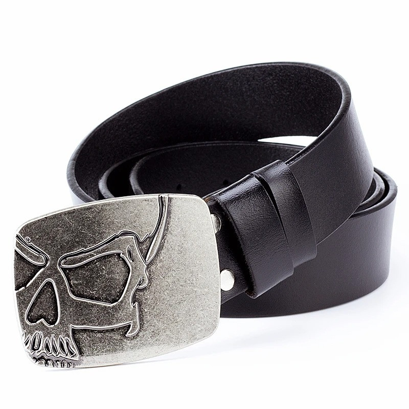 Ceinture Boucle Tête de Mort - couleur noir