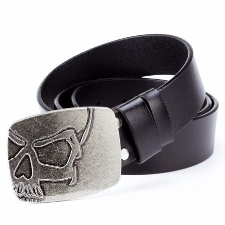 Ceinture Boucle Tête de Mort - couleur noir