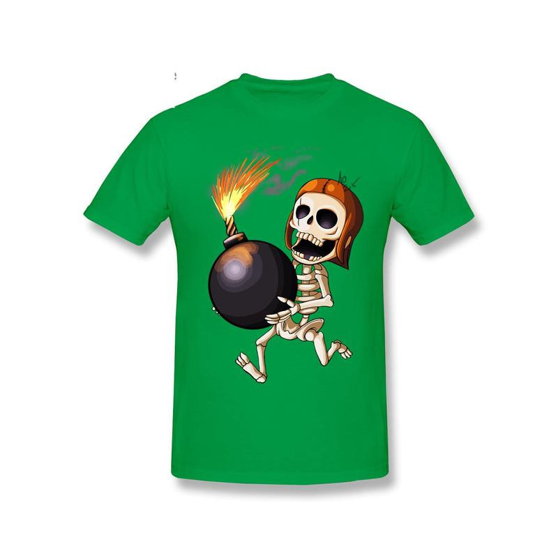 T-Shirt Tête de Mort Squelette Amusant Skull And Bones Couleur Vert