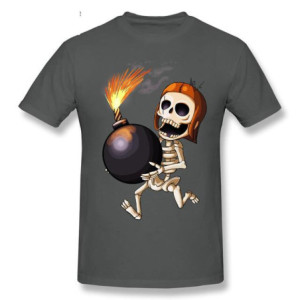 T-Shirt Tête de Mort Squelette Amusant Skull And Bones Couleur Gris Foncé
