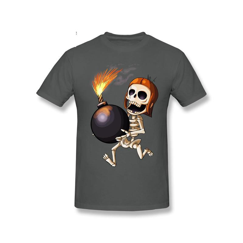 T-Shirt Tête de Mort Squelette Amusant Skull And Bones Couleur Gris Foncé