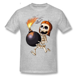 T-Shirt Tête de Mort Squelette Amusant Skull And Bones Couleur Gris