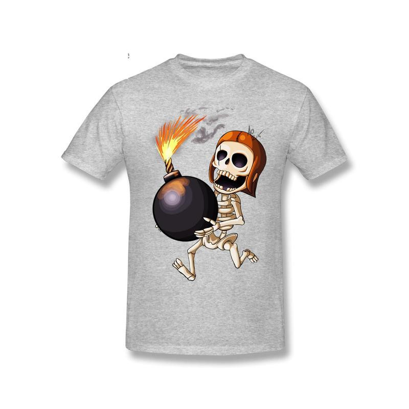T-Shirt Tête de Mort Squelette Amusant Skull And Bones Couleur Gris