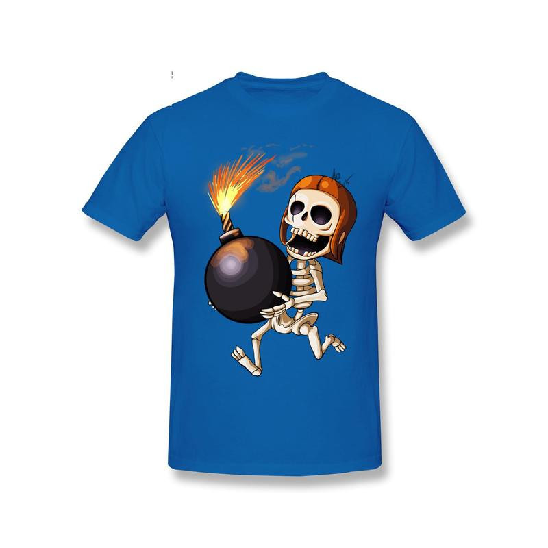 T-Shirt Tête de Mort Squelette Amusant Skull And Bones Couleur Bleu