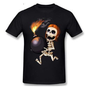 T-Shirt Tête de Mort Squelette Amusant Skull And Bones Couleur Noir