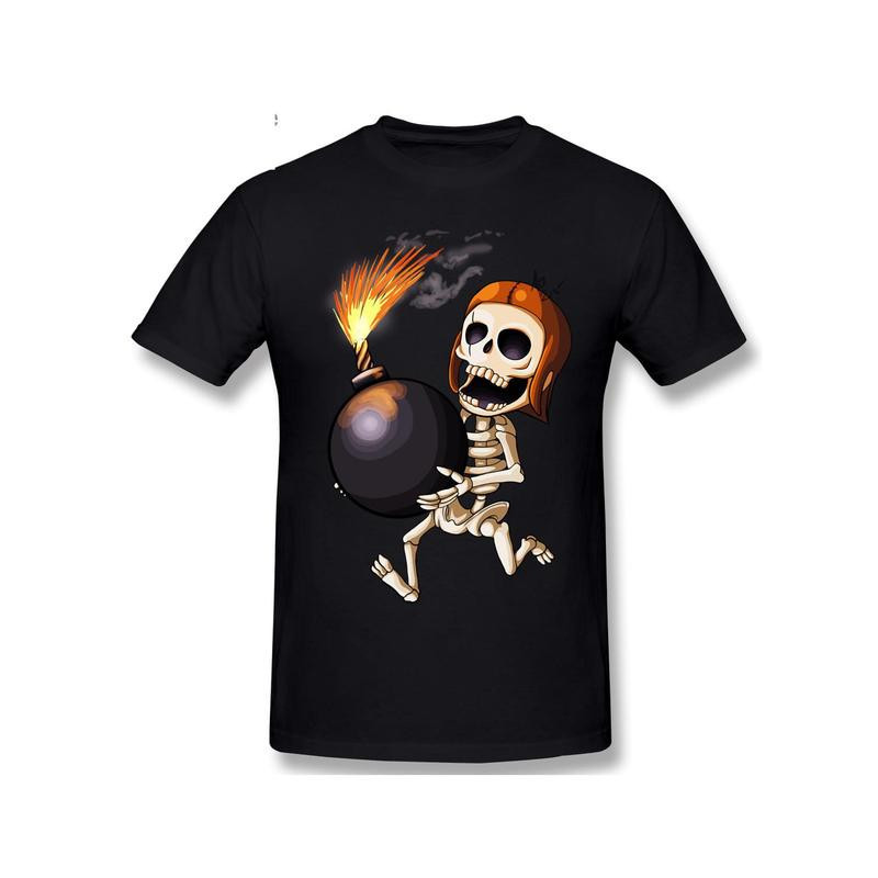 T-Shirt Tête de Mort Squelette Amusant Skull And Bones Couleur Noir