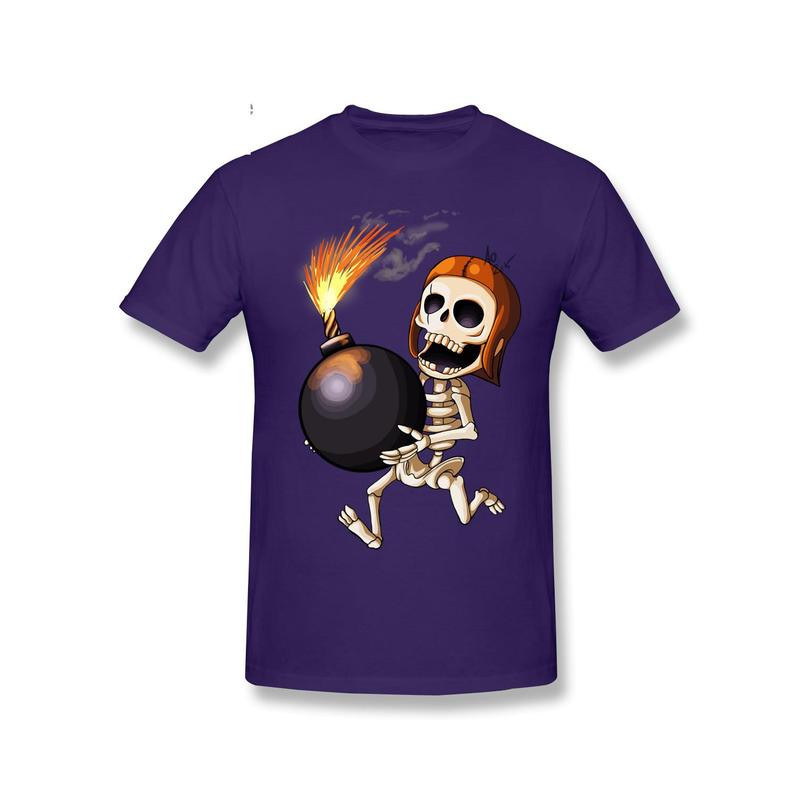 T-Shirt Tête de Mort Squelette Amusant Skull And Bones Couleur Violet