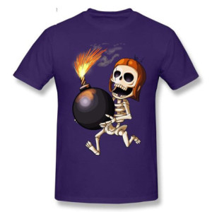 T-Shirt Tête de Mort Squelette Amusant Skull And Bones Couleur Violet