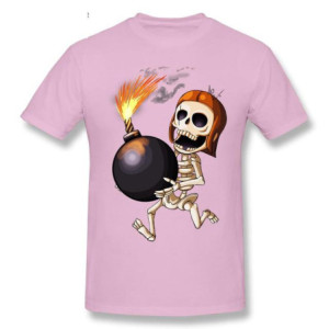 T-Shirt Tête de Mort Squelette Amusant Skull And Bones Couleur Rose
