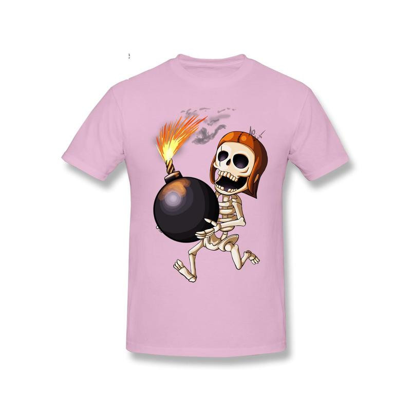 T-Shirt Tête de Mort Squelette Amusant Skull And Bones Couleur Rose