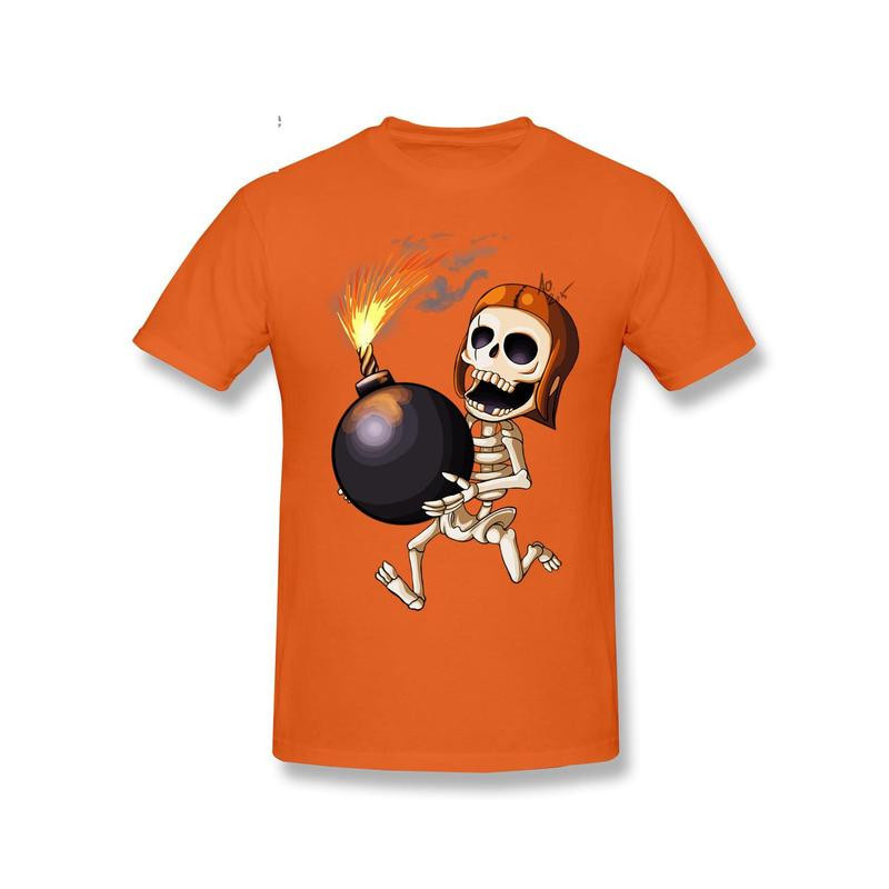 T-Shirt Tête de Mort Squelette Amusant Skull And Bones Couleur Orange