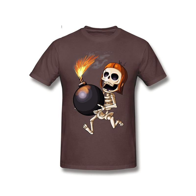 T-Shirt Tête de Mort Squelette Amusant Skull And Bones Couleur Marron
