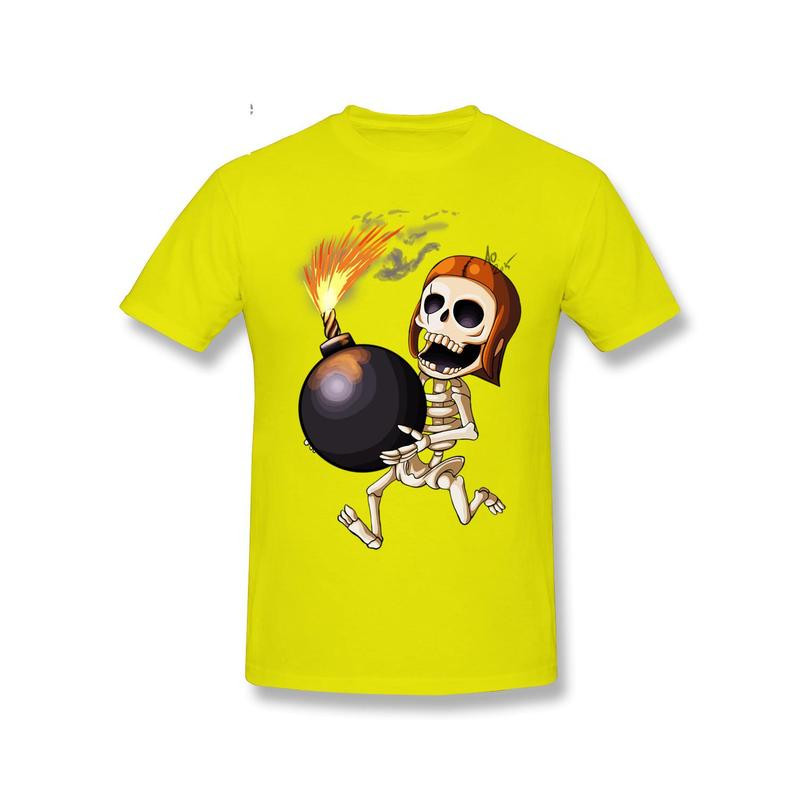 T-Shirt Tête de Mort Squelette Amusant Skull And Bones Couleur Jaune