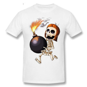 T-Shirt Tête de Mort Squelette Amusant Skull And Bones Couleur Blanc