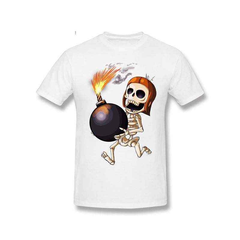 T-Shirt Tête de Mort Squelette Amusant Skull And Bones Couleur Blanc