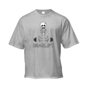 T-Shirt quelette Musculation Sportif Soulever de Terre Couleur Gris