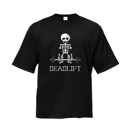 T-Shirt quelette Musculation Sportif Soulever de Terre Couleur Noir