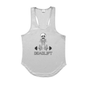 T-Shirt Squelette Marrant Musculation DeadLift Couleur Blanc
