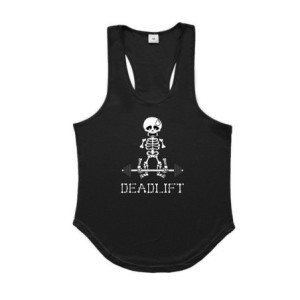 T-Shirt Squelette Marrant Musculation DeadLift Couleur Noir