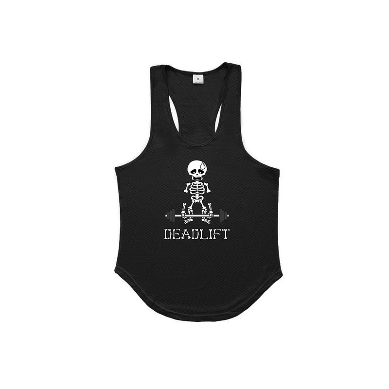 T-Shirt Squelette Marrant Musculation DeadLift Couleur Noir