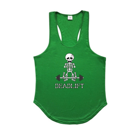 T-Shirt Squelette Marrant Musculation DeadLift Couleur Vert