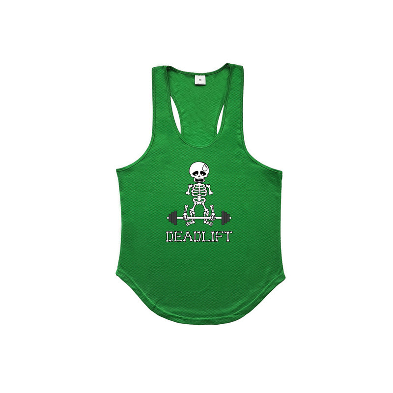 T-Shirt Squelette Marrant Musculation DeadLift Couleur Vert