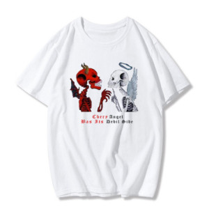 T-shirt "Dual Nature" - Ange et Démon Couleur Blanc