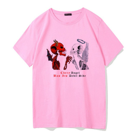 T-shirt "Dual Nature" - Ange et Démon Couleur Rose