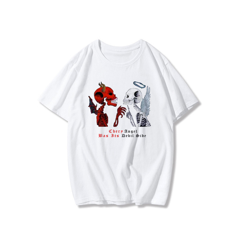 T-shirt "Dual Nature" - Ange et Démon Couleur Blanc