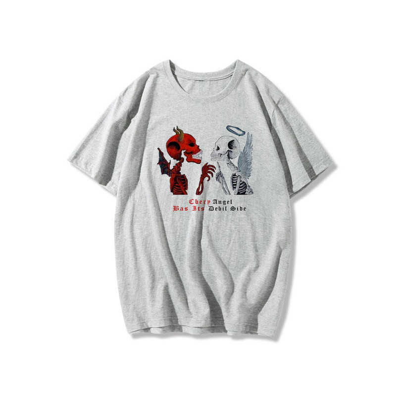 T-shirt "Dual Nature" - Ange et Démon Couleur Gris
