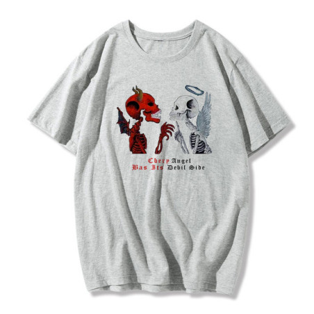 T-shirt "Dual Nature" - Ange et Démon Couleur Gris