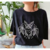 T-shirt Chauve-Souris Mystique Motif Astral et Géométrique Couleur Noir