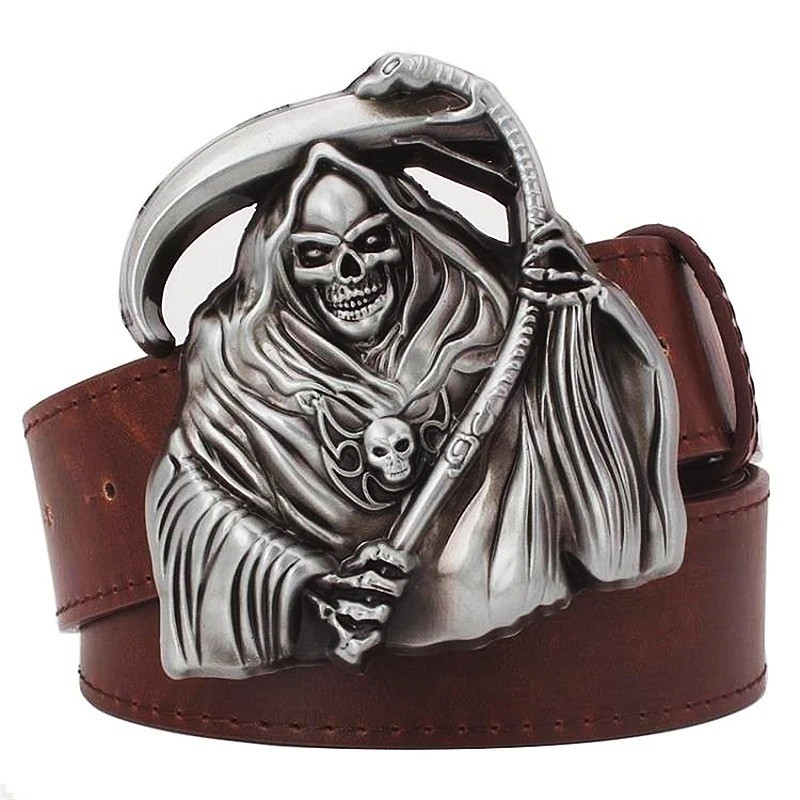 Ceinture Skull de la Faucheuse - couleur Marron