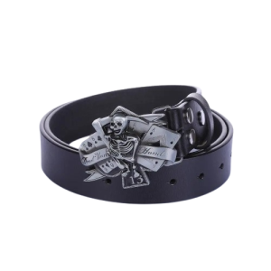 Ceinture Poker Skull – Bluffez avec Style - Couleur Noir