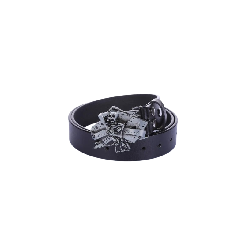 Ceinture Poker Skull – Bluffez avec Style - Couleur Noir