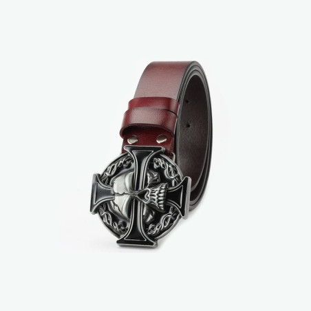 Ceinture avec Boucle "Croix de Fer Tête de Mort" - Model 4