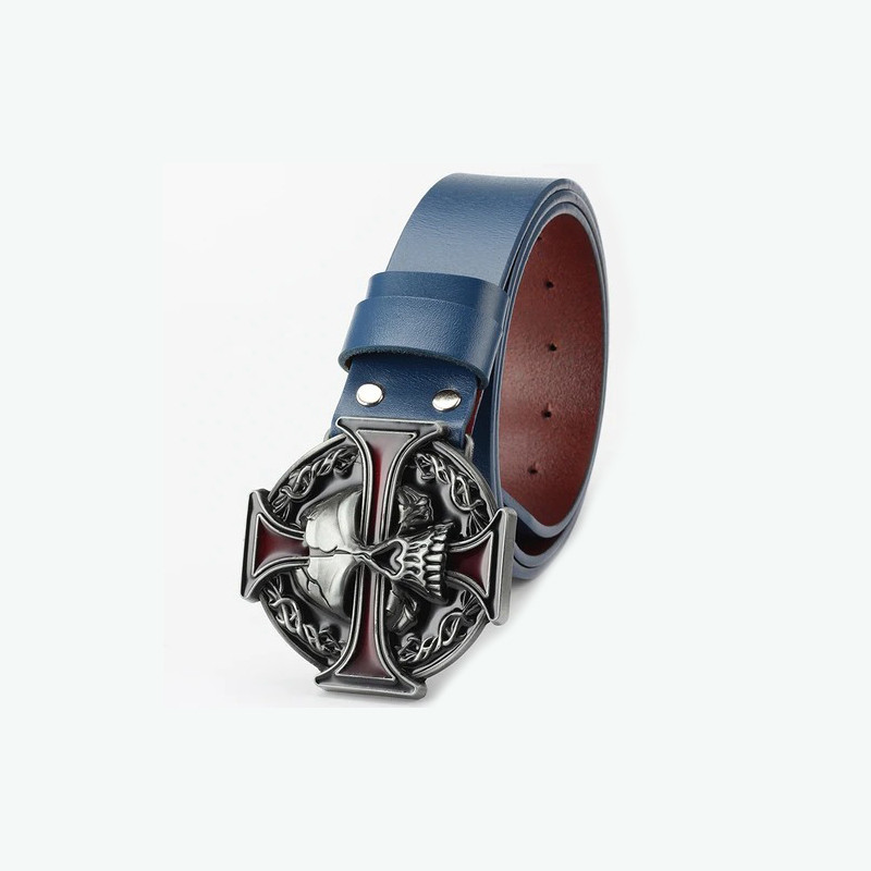 Ceinture avec Boucle "Croix de Fer Tête de Mort" - Model 6
