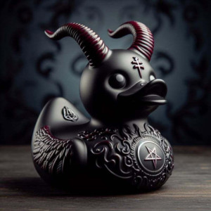 Figurine de Canard Gothique Canard Baphomet Satan