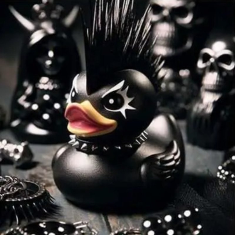 Figurine de Canard Gothique Canard Musicien Punk Metal