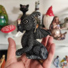 Vue Profil Figurine Gothique Sorcellerie Dragon Noir