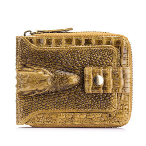 Portefeuille  à Motif en Relief Crocodile Mystique en Cuir Couleur Marron