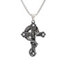 Détails avec chaîne Pendentif Collier Tête de Mort Dragon Gothique