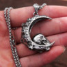 Détails du Pendentif Collier Tête de Mort Crâne Croissant de Lune