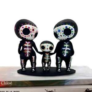 Figurines Squelettes Décoratives Style Dia de los Muertos Modèle 1