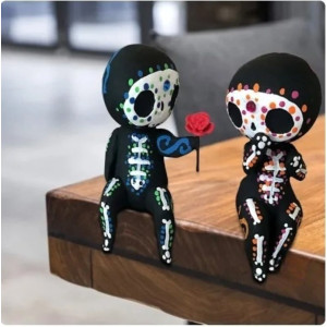 Figurines Squelettes Décoratives Style Dia de los Muertos Modèle 4