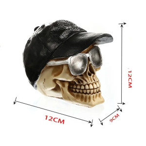 Dimensions Tête de Mort Résine avec Casquette et Lunettes de Soleil